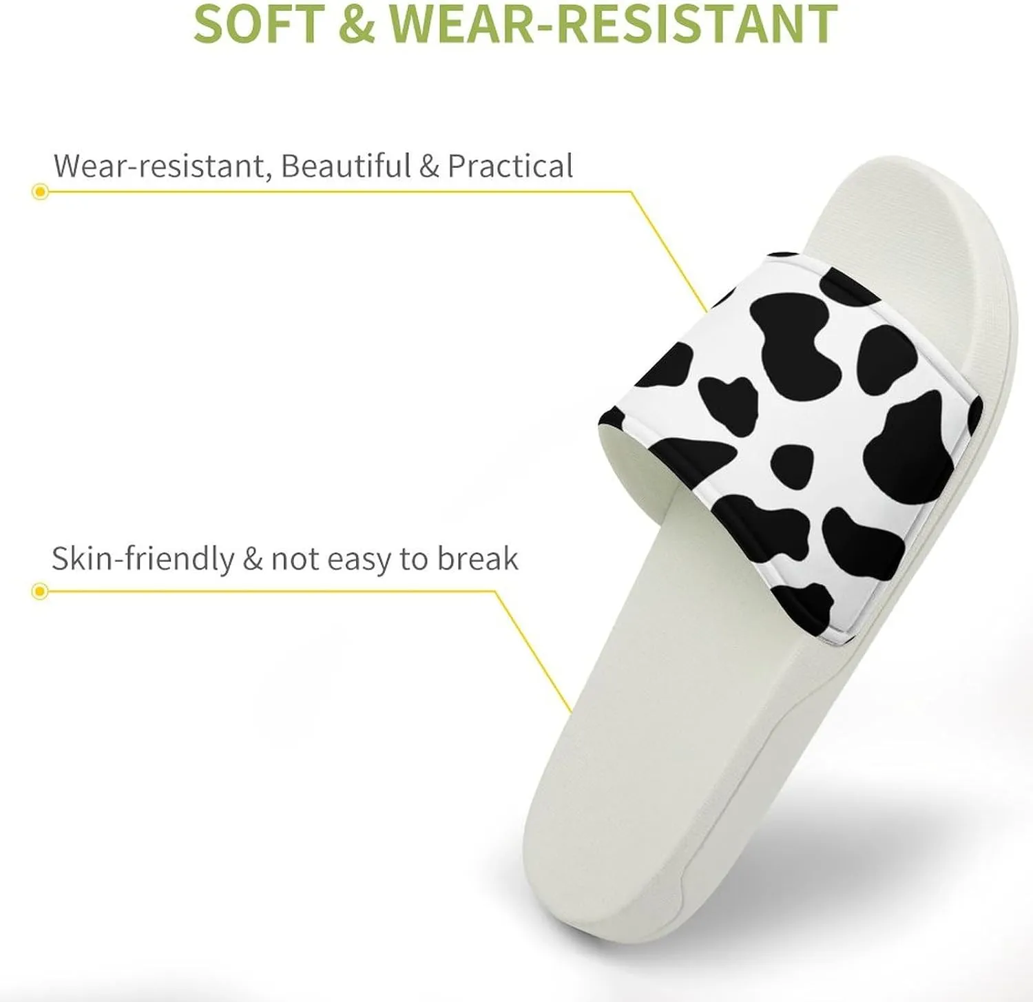 Cow Print Slippers Mens Women Slides Shoes Sandals Non Slip Summer Slipper for Outdoor Beach Home Indoor