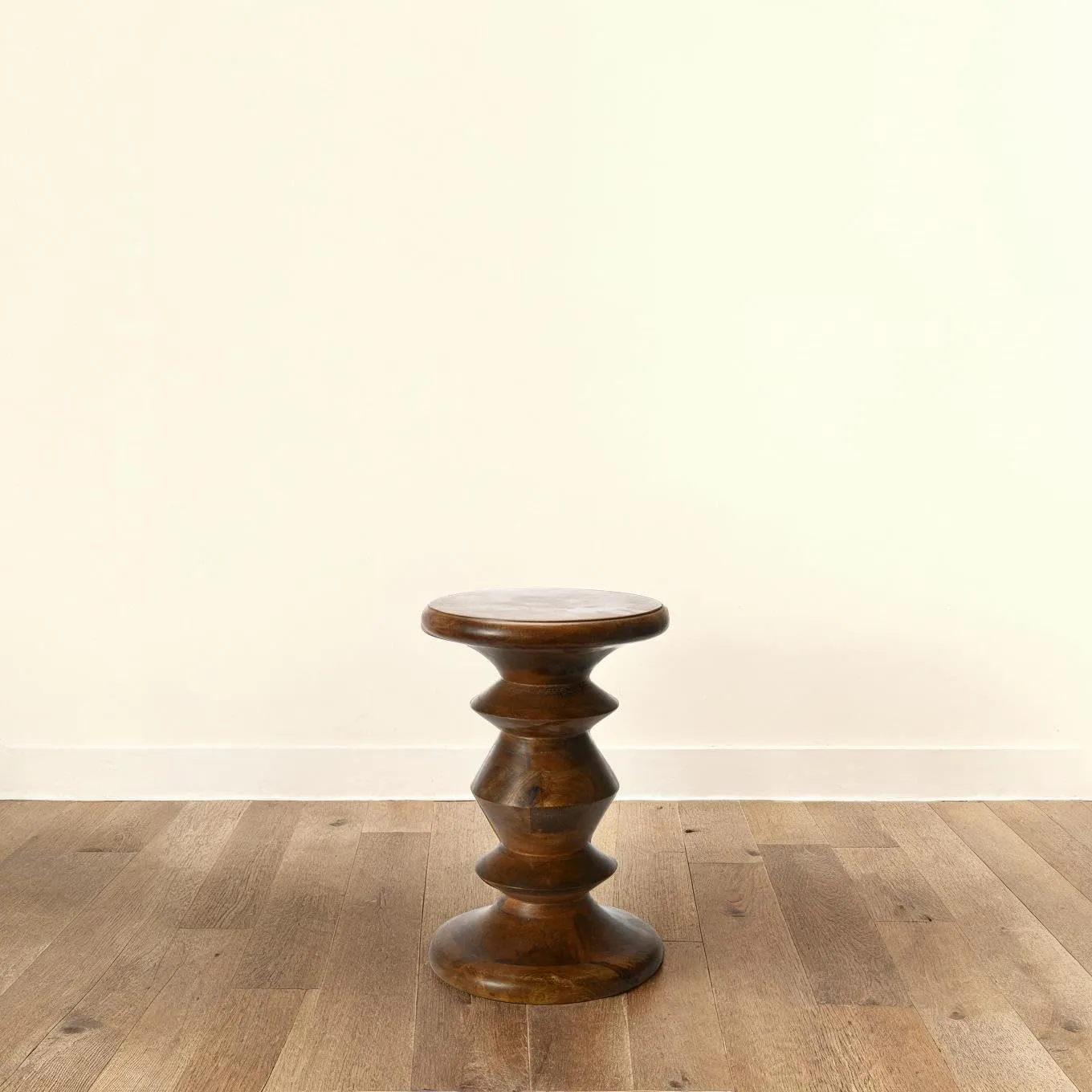 Creative Co-Op Berns Mid-Century Modern Solid Mango Flat Top, Stool/End Table, Walnut