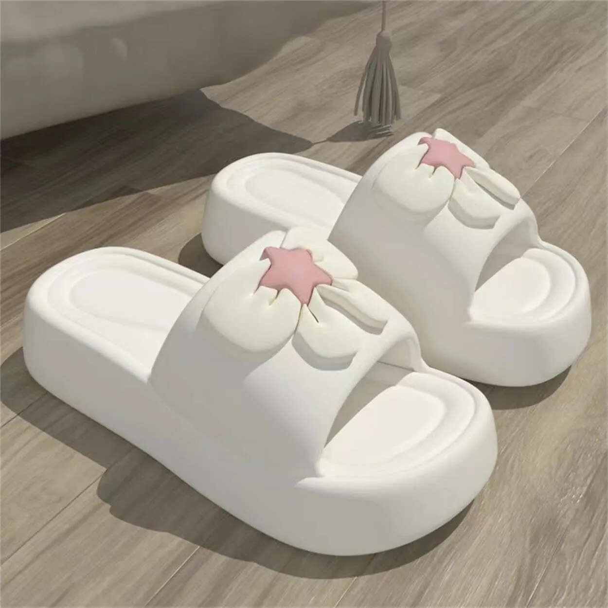 Cute Bow Pink Star Slipper Sandals Women Non Slip Outdoor & Indoor Footwear For Beach Travel Shower Flip Flops Women