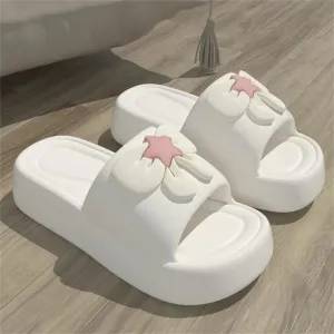 Cute Bow Pink Star Slipper Sandals Women Non Slip Outdoor & Indoor Footwear For Beach Travel Shower Flip Flops Women