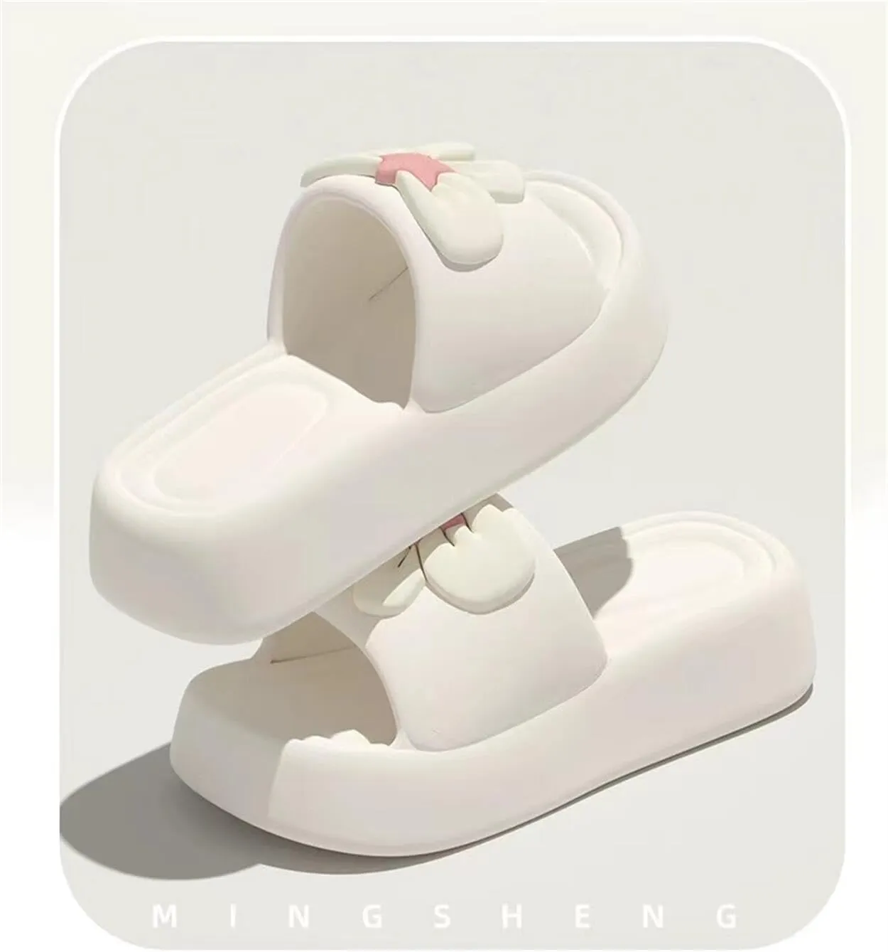 Cute Bow Pink Star Slipper Sandals Women Non Slip Outdoor & Indoor Footwear For Beach Travel Shower Flip Flops Women