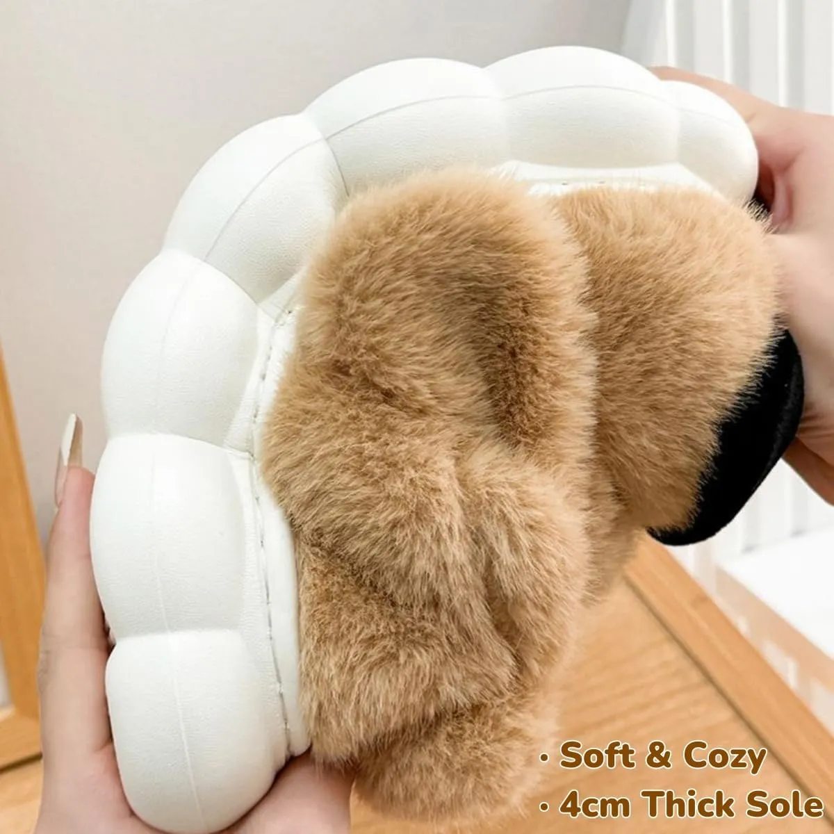 Cute Dog Slippers for Women and Men, Animal Fluffy Slippers, Womens Mens Fuzzy Slippers, Plush Warm Cozy House Slippers