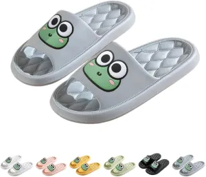 Cute Frog Slippers Women Men House Slides Preppy Slipper Kawaii Animal Slipper Comfy Shower Sandals Bathroom Shoes Slip on Indoor Outdoor Slipper Home Slipper Creative Gifts