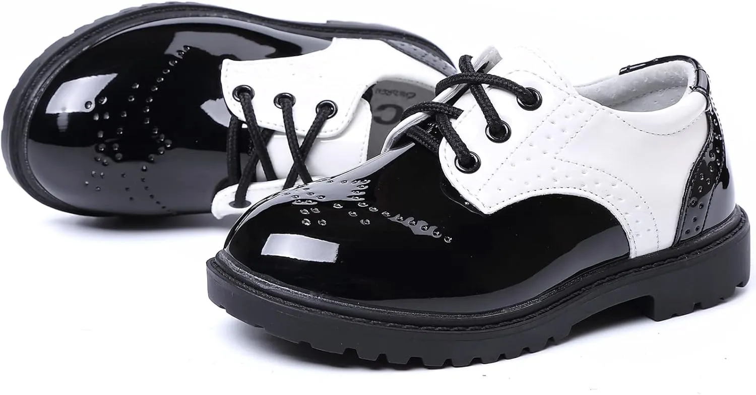 DADAWEN Children's Boy's Girl's Lace-Up School Uniform Shoes Comfort Oxford Dress Shoes (Toddler/Little Kid/Big Kid)