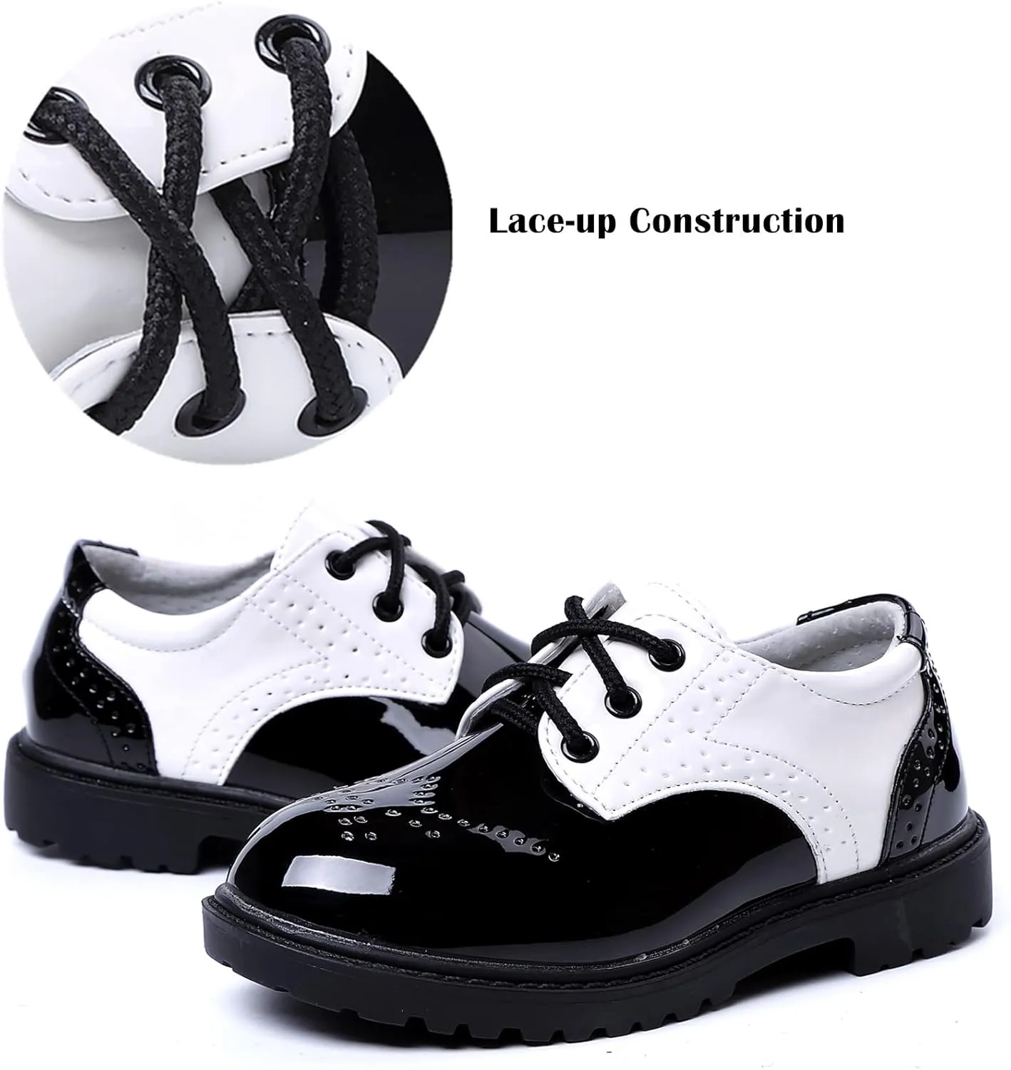 DADAWEN Children's Boy's Girl's Lace-Up School Uniform Shoes Comfort Oxford Dress Shoes (Toddler/Little Kid/Big Kid)