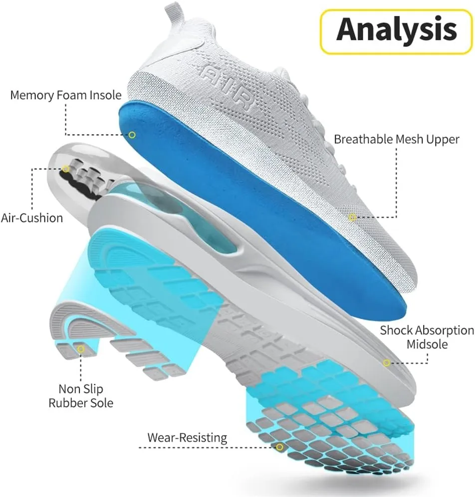 Dannto Women's Lightweight Walking Sneakers Air Cushion Tennis Athletic Running Fashion Sport Shoes for Girls