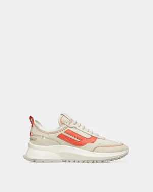 Darys Leather Sneakers In Dusty White And Orange
