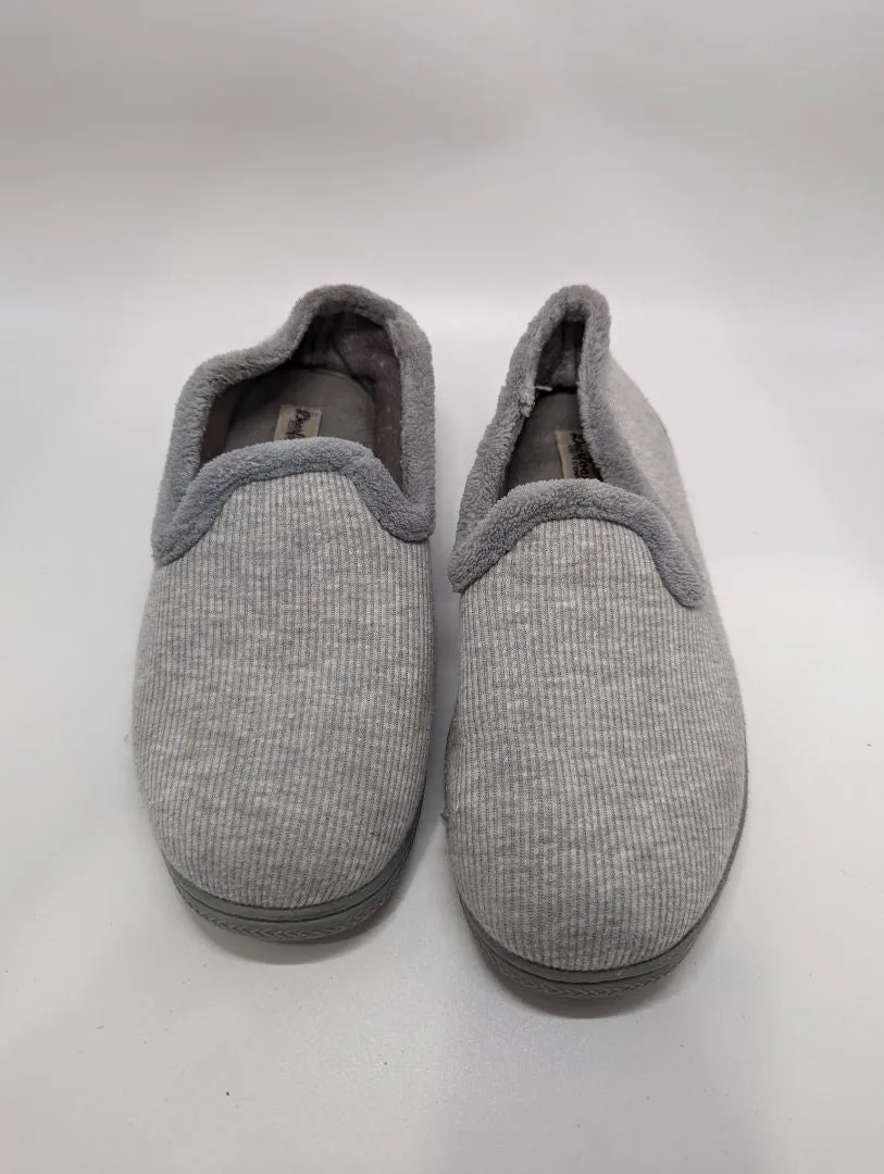 Dearfoams Grey Ribbed Slippers