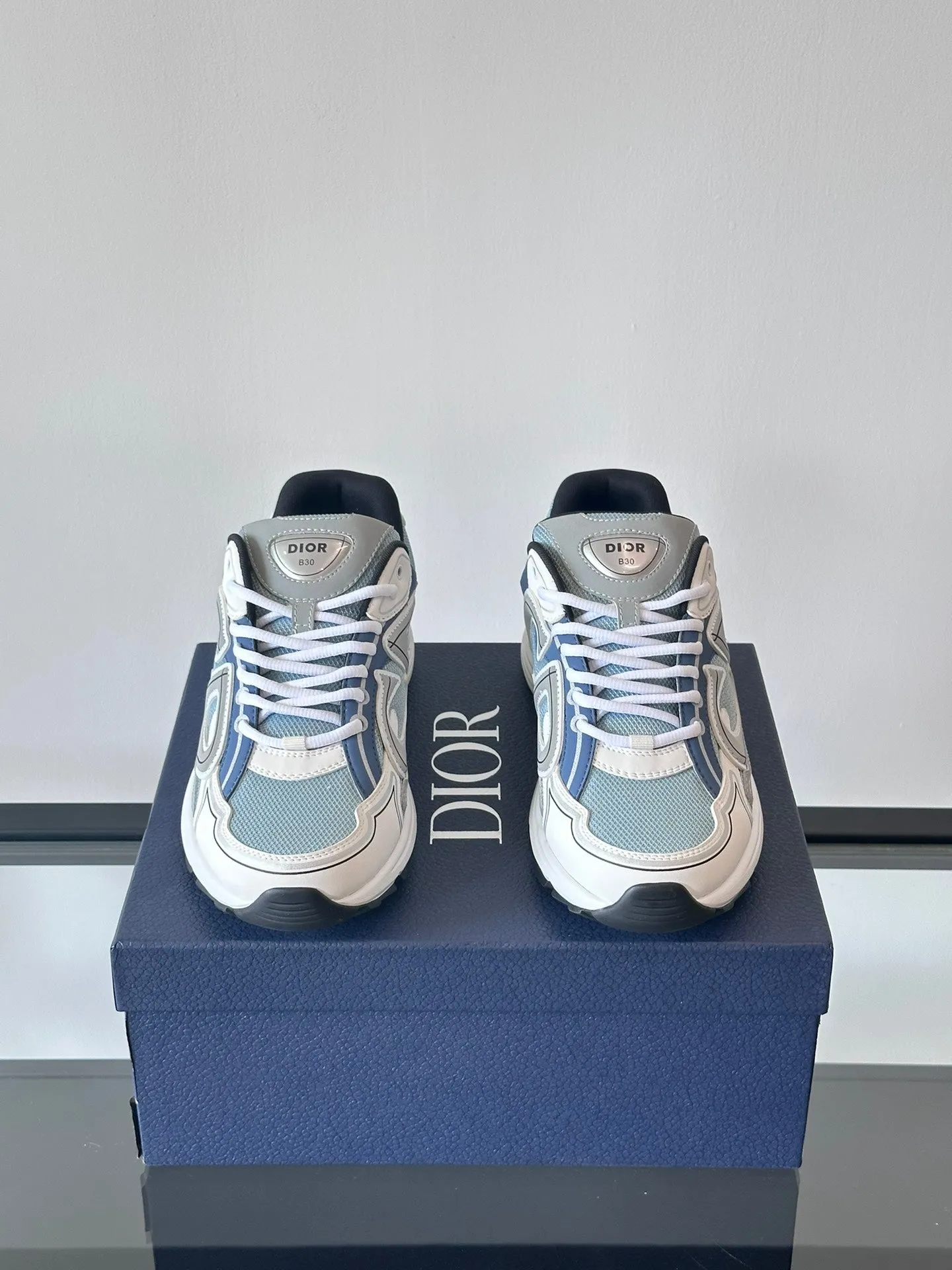 DIOR B30 WHITE BLUE Minimalistic Retro-inspired