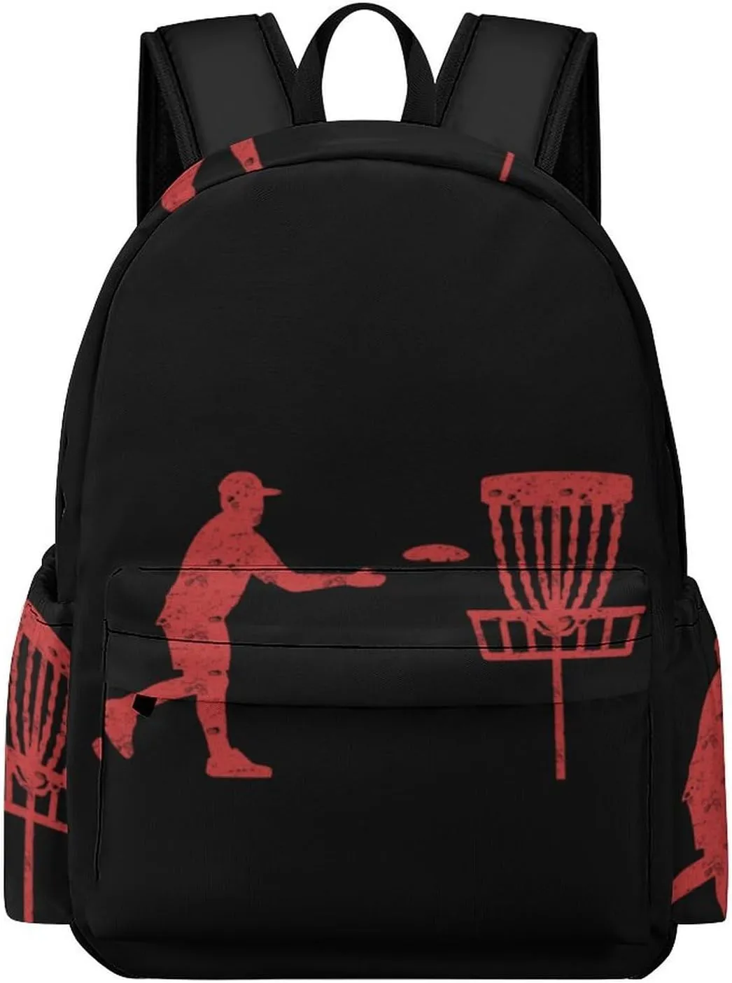 Disc Golf Icon Basket Lightweight Backpack Travel Daypack Laptop Backpacks with 1 Main Compartment Front Utility Pocket