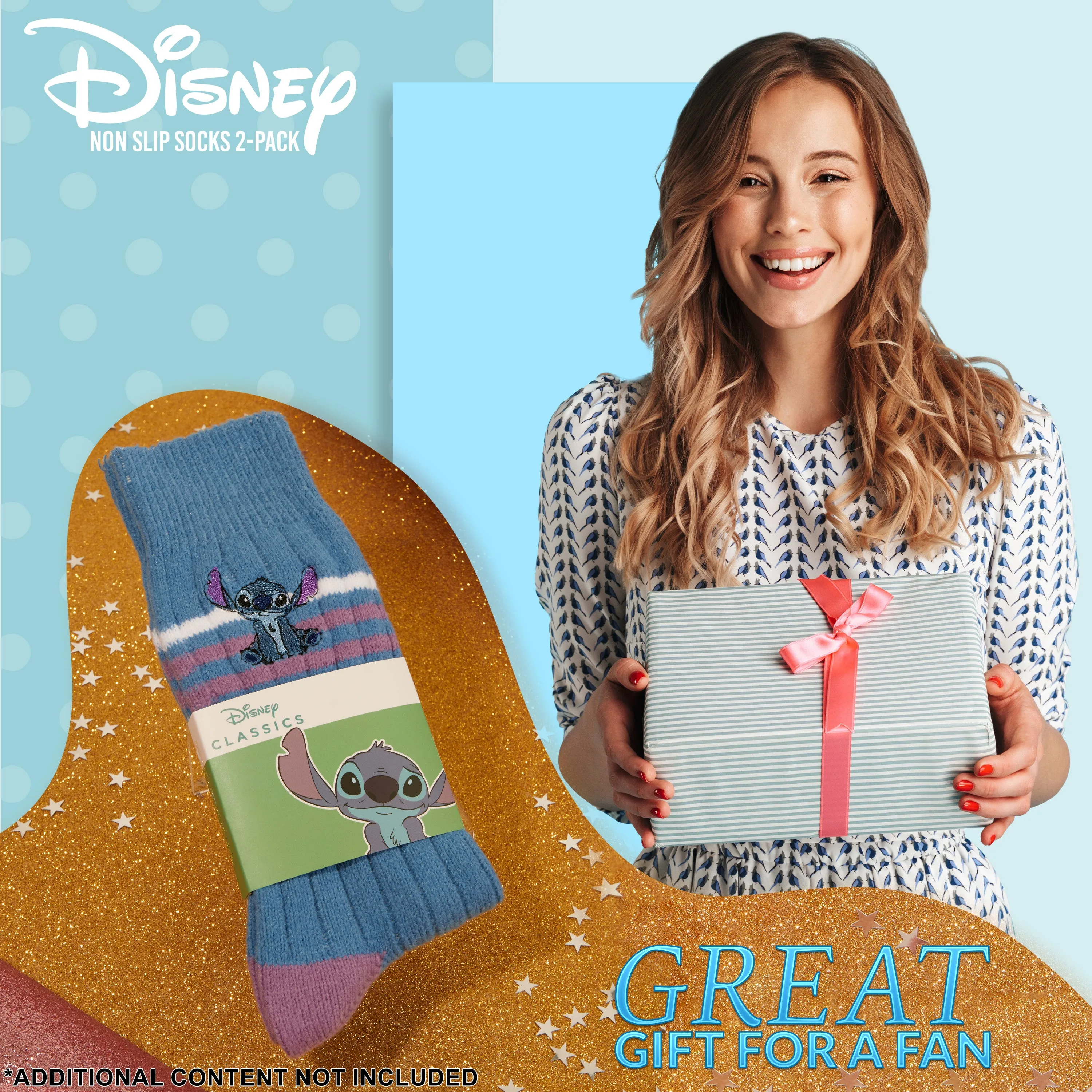 Disney Bed Socks for Women, Non Slip Socks - Stitch
