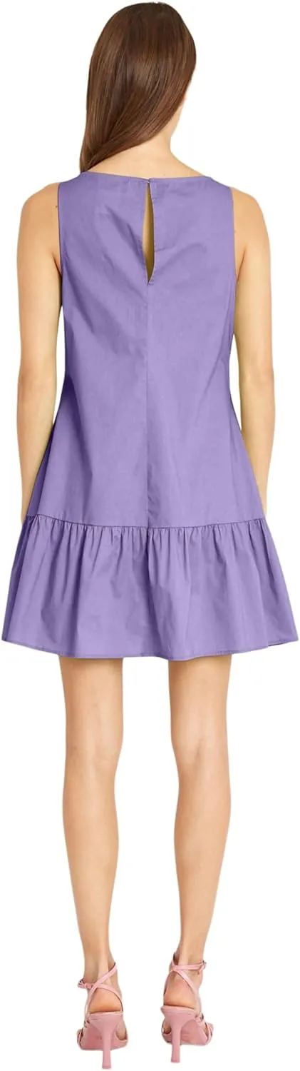Donna Morgan Versatile High Neck Swing Body Ruffle Summer Dresses for Women