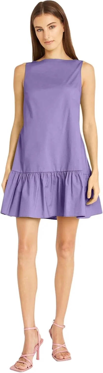 Donna Morgan Versatile High Neck Swing Body Ruffle Summer Dresses for Women