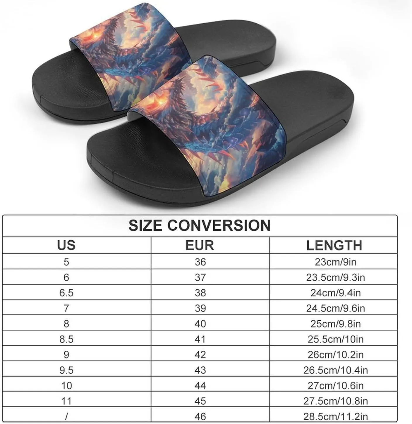 Dragon Snow Mountain Sunset Slippers Indoor Outdoor Unisex House Slipper Shower Slippers Non-Slip Open Toe Shoes