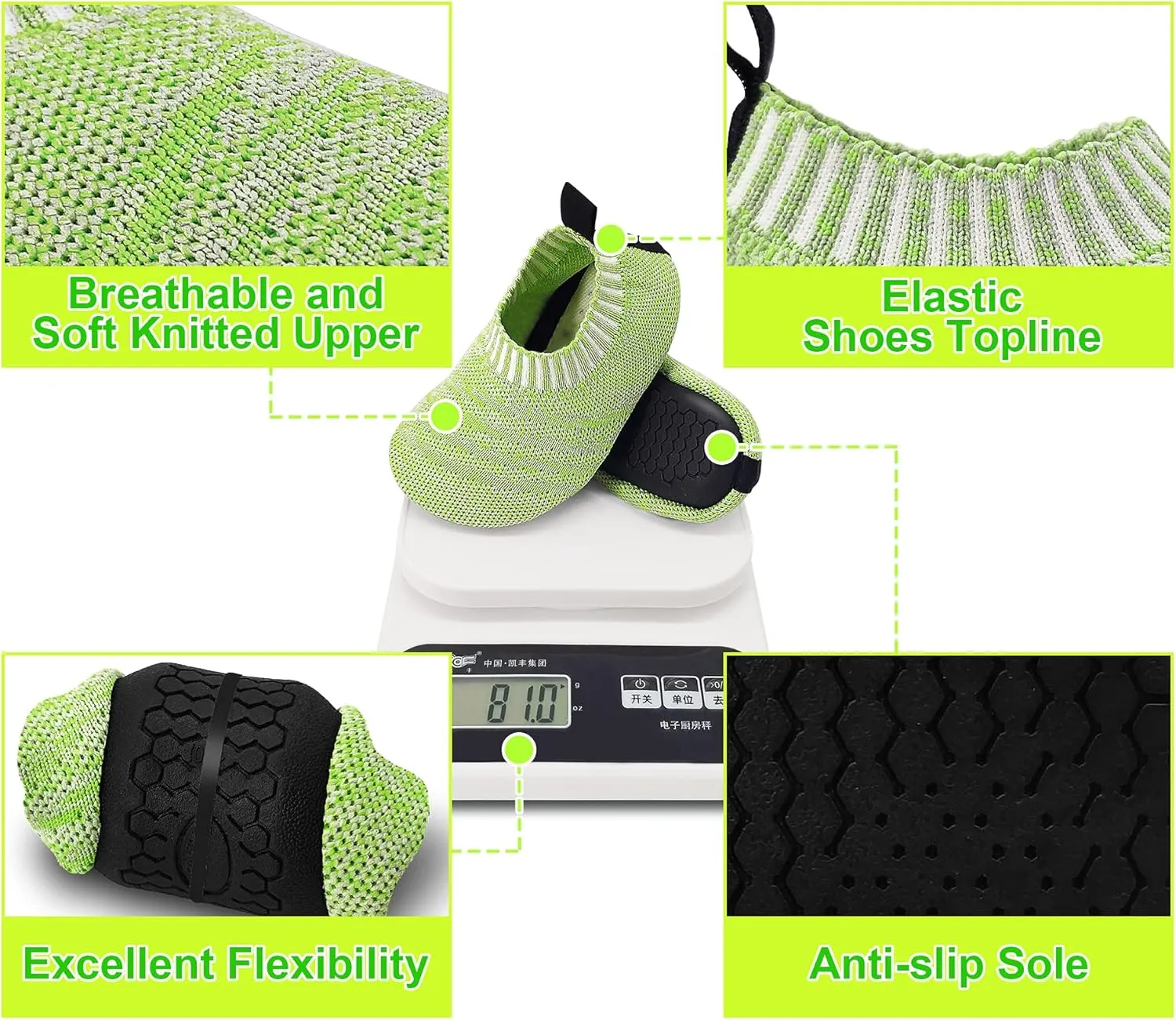 Dream Bridge Kids Toddler Slippers Girls Boys House Slippers Shoes Socks Indoor Home Slip on Knit Slippers for Kids with Rubber Sole Non Slip Lightweight Kids Slipper Socks