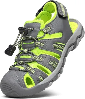 DREAM PAIRS Boys Girls Summer Outdoor Athletic Sport Sandals Walking Hiking Hook and Loop Adjustable Multicolor for Toddler/Little/Big Kids