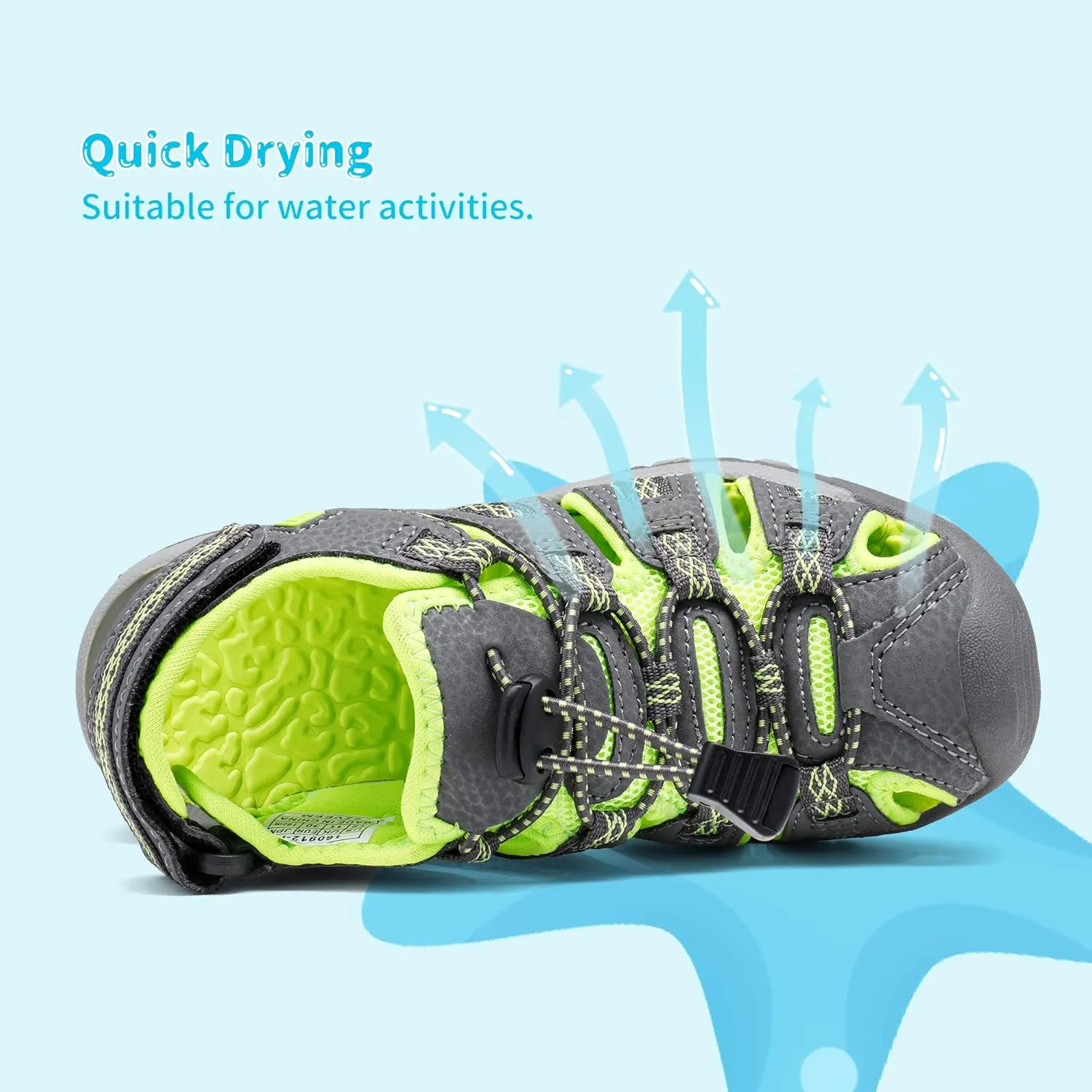 DREAM PAIRS Boys Girls Summer Outdoor Athletic Sport Sandals Walking Hiking Hook and Loop Adjustable Multicolor for Toddler/Little/Big Kids