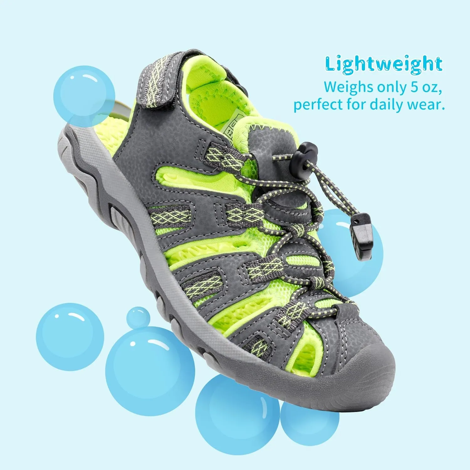 DREAM PAIRS Boys Girls Summer Outdoor Athletic Sport Sandals Walking Hiking Hook and Loop Adjustable Multicolor for Toddler/Little/Big Kids