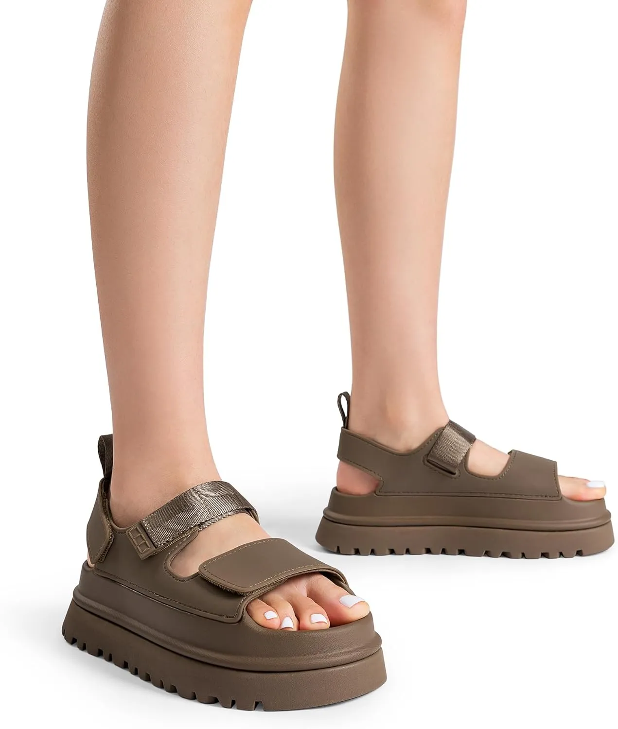 DREAM PAIRS Platform Wedges Sandals for Women Chunky Open Toe Dress Walking Comfortable Flat Sandals for Summer
