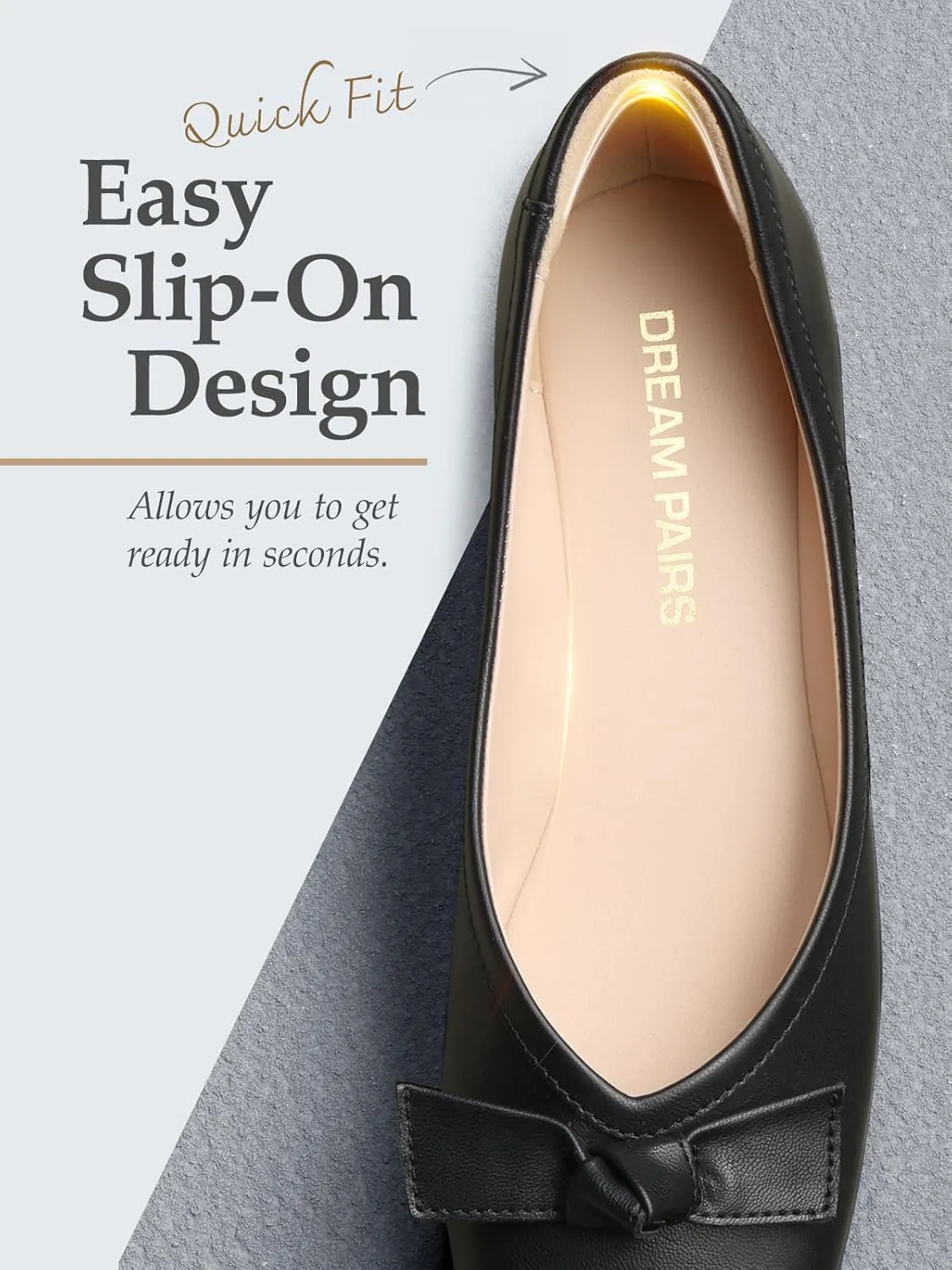 DREAM PAIRS Women's Low Wedge Dressy Flats, Comfortable Square Toe Rhinestone Wedding Shoes