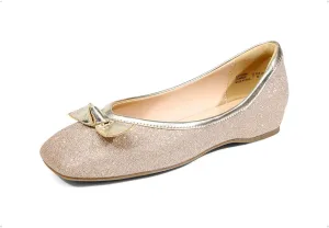 DREAM PAIRS Women's Low Wedge Dressy Flats, Comfortable Square Toe Rhinestone Wedding Shoes