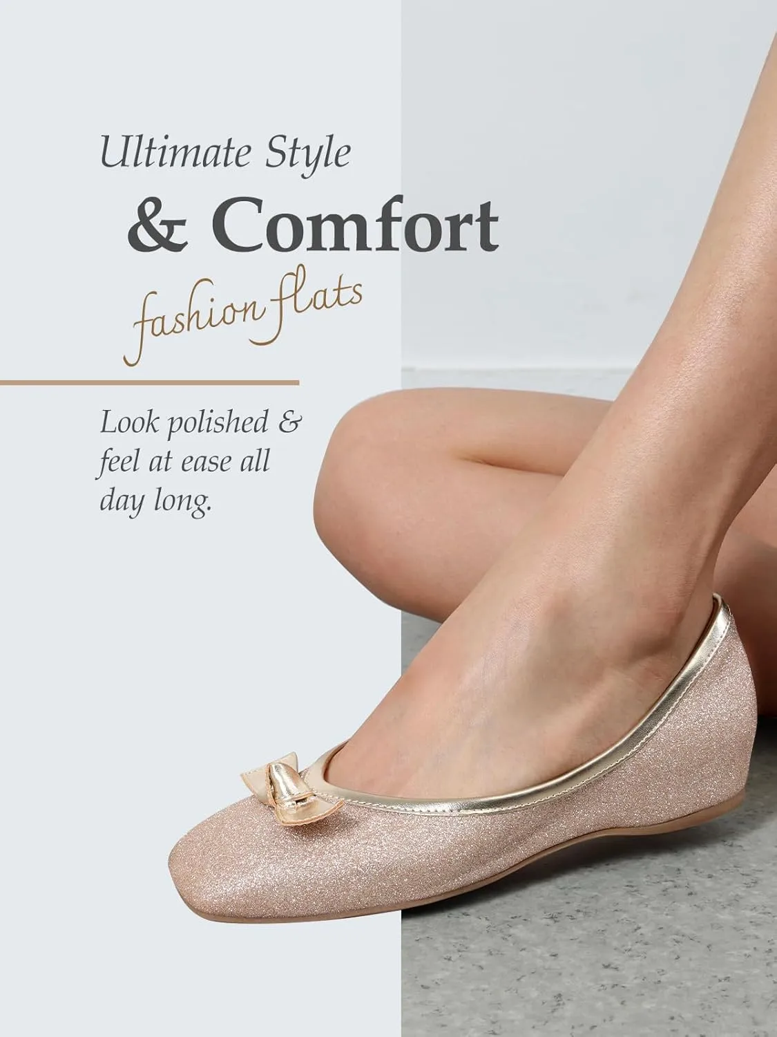 DREAM PAIRS Women's Low Wedge Dressy Flats, Comfortable Square Toe Rhinestone Wedding Shoes