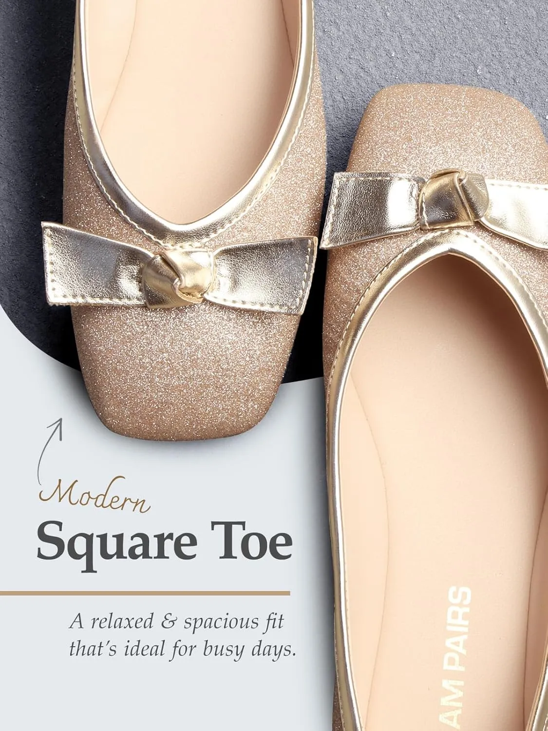 DREAM PAIRS Women's Low Wedge Dressy Flats, Comfortable Square Toe Rhinestone Wedding Shoes