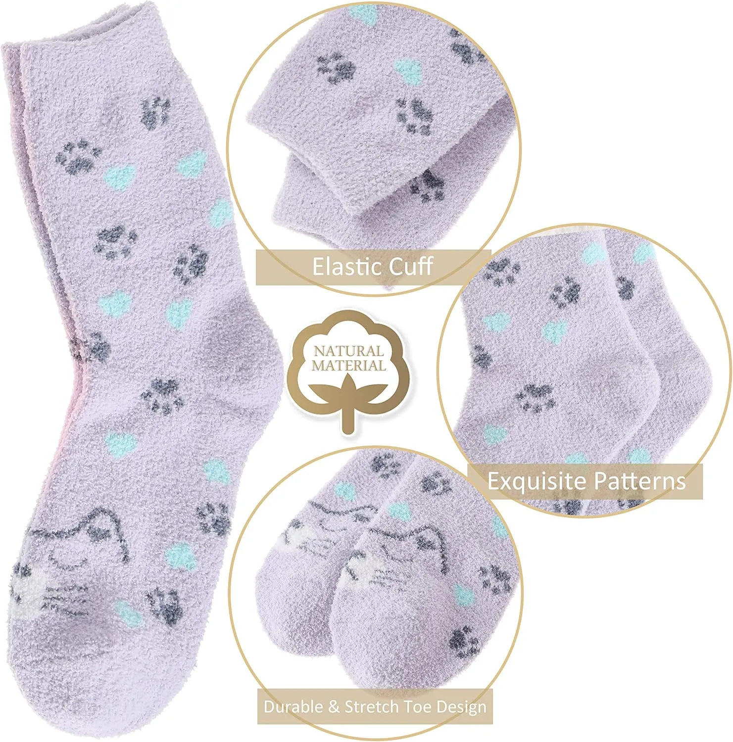 EBMORE Womens Fuzzy Socks Slipper Soft Cabin Plush Warm Fluffy Winter Sleep Cozy Adult Socks