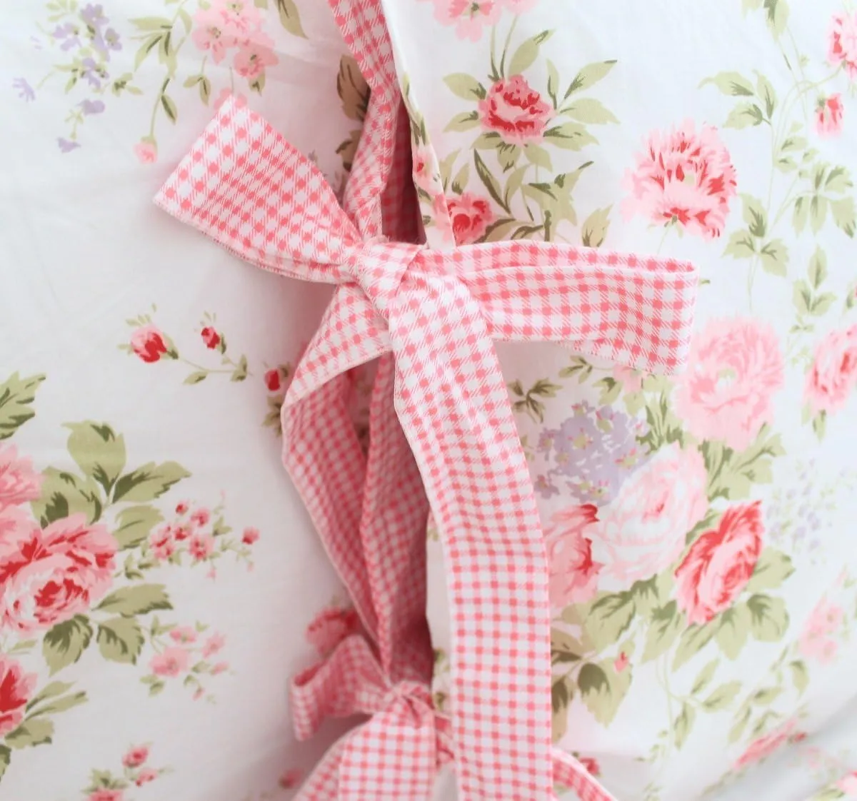 FADFAY Cotton Bed Sheets Set Rose Floral Bed Sheets 4-Piece Queen Size