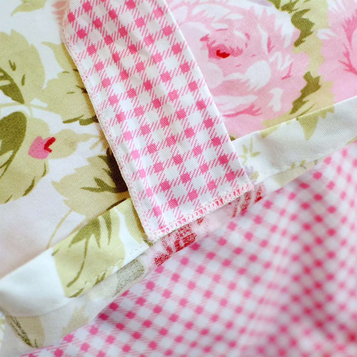 FADFAY Cotton Bed Sheets Set Rose Floral Bed Sheets 4-Piece Queen Size