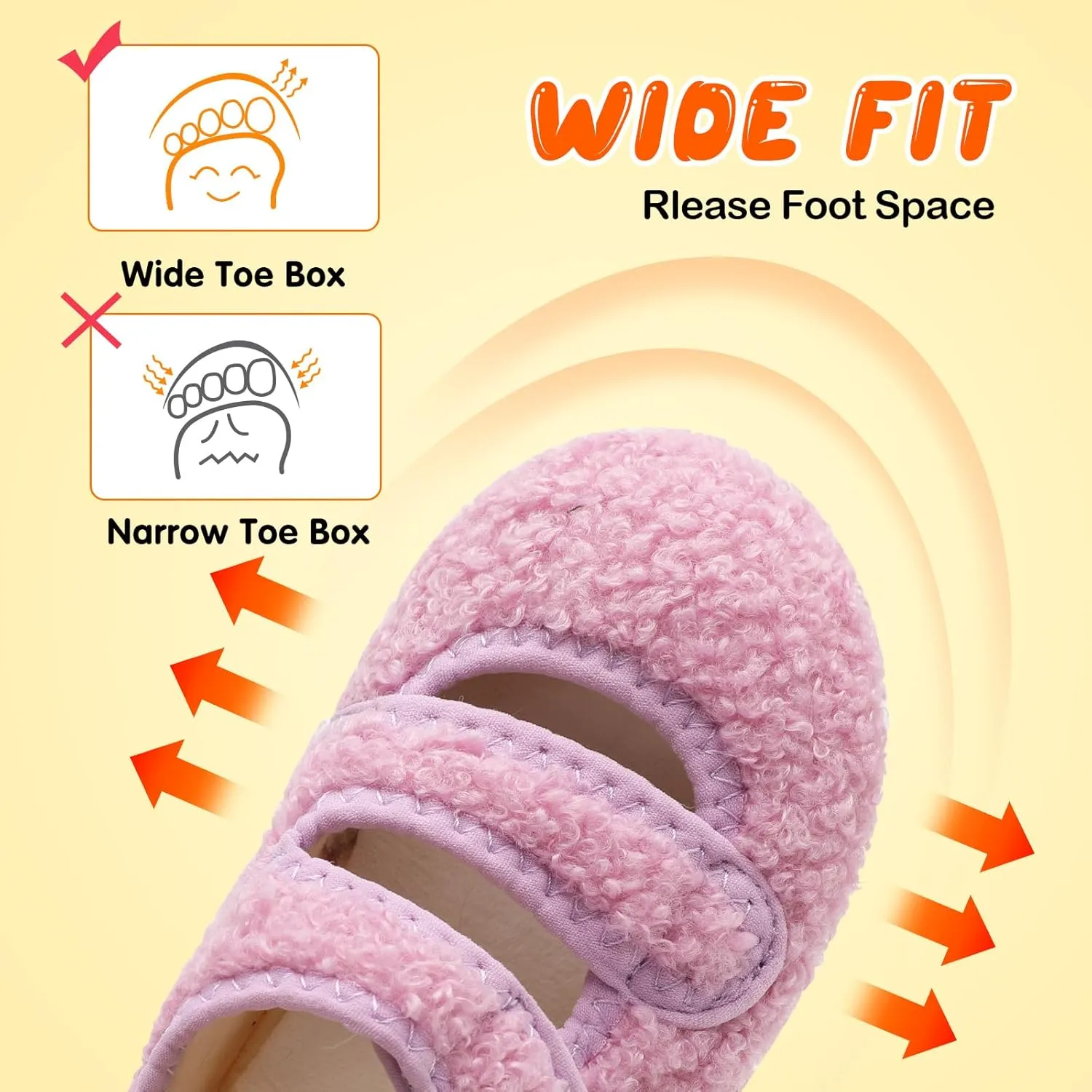 FEETCITY Toddler House Slippers - Boys & Girls Winter Kids Indoor Home Shoes - Warm Socks