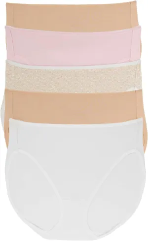 Felina - Cotton Modal Full Coverage Hi-Cut Underwear 5-Pack - Comfortable Cotton Hi-Cut Underwear for Women