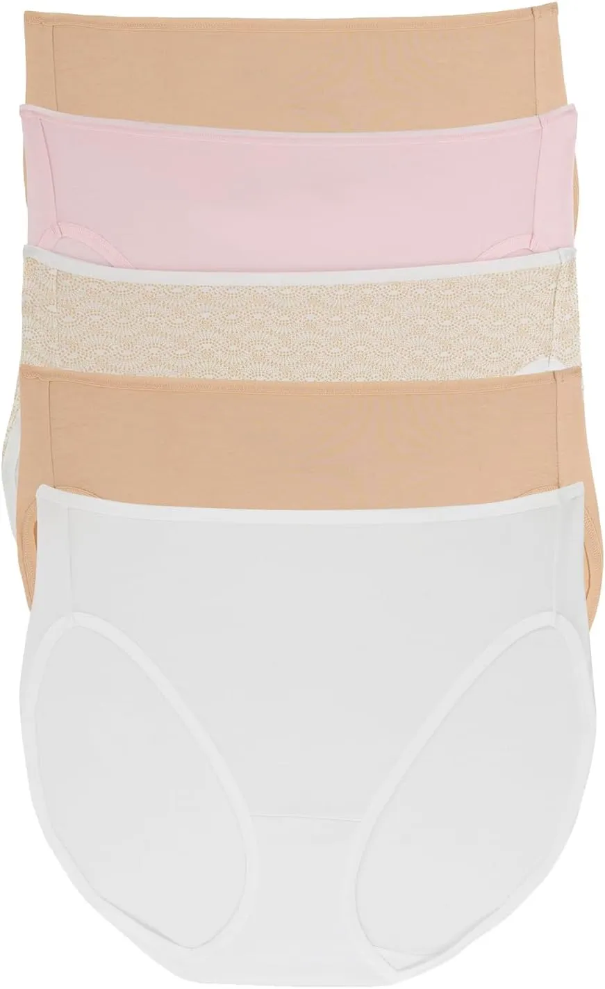 Felina - Cotton Modal Full Coverage Hi-Cut Underwear 5-Pack - Comfortable Cotton Hi-Cut Underwear for Women