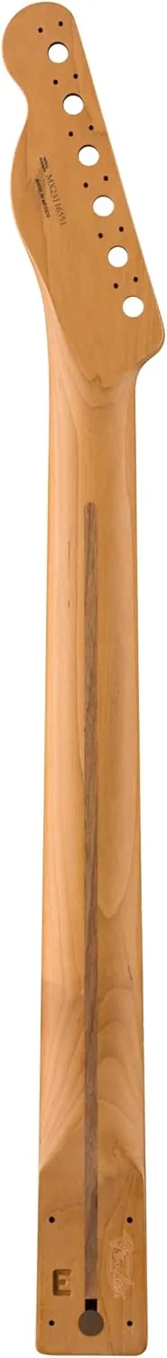 Fender Telecaster Guitar Neck, Satin Roasted Maple, 22 Jumbo Frets, Flat Oval Shape, Maple and Rosewood Fingerboard