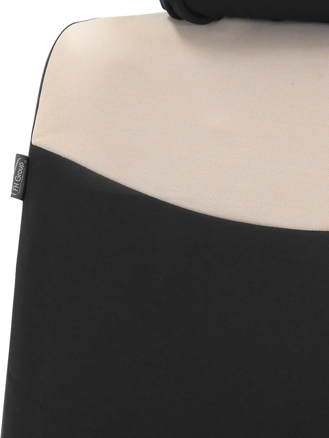 FH Group Pique Fabric Full Set Seat Covers Beige and Black- Fit Most Car, Truck, SUV, or Van