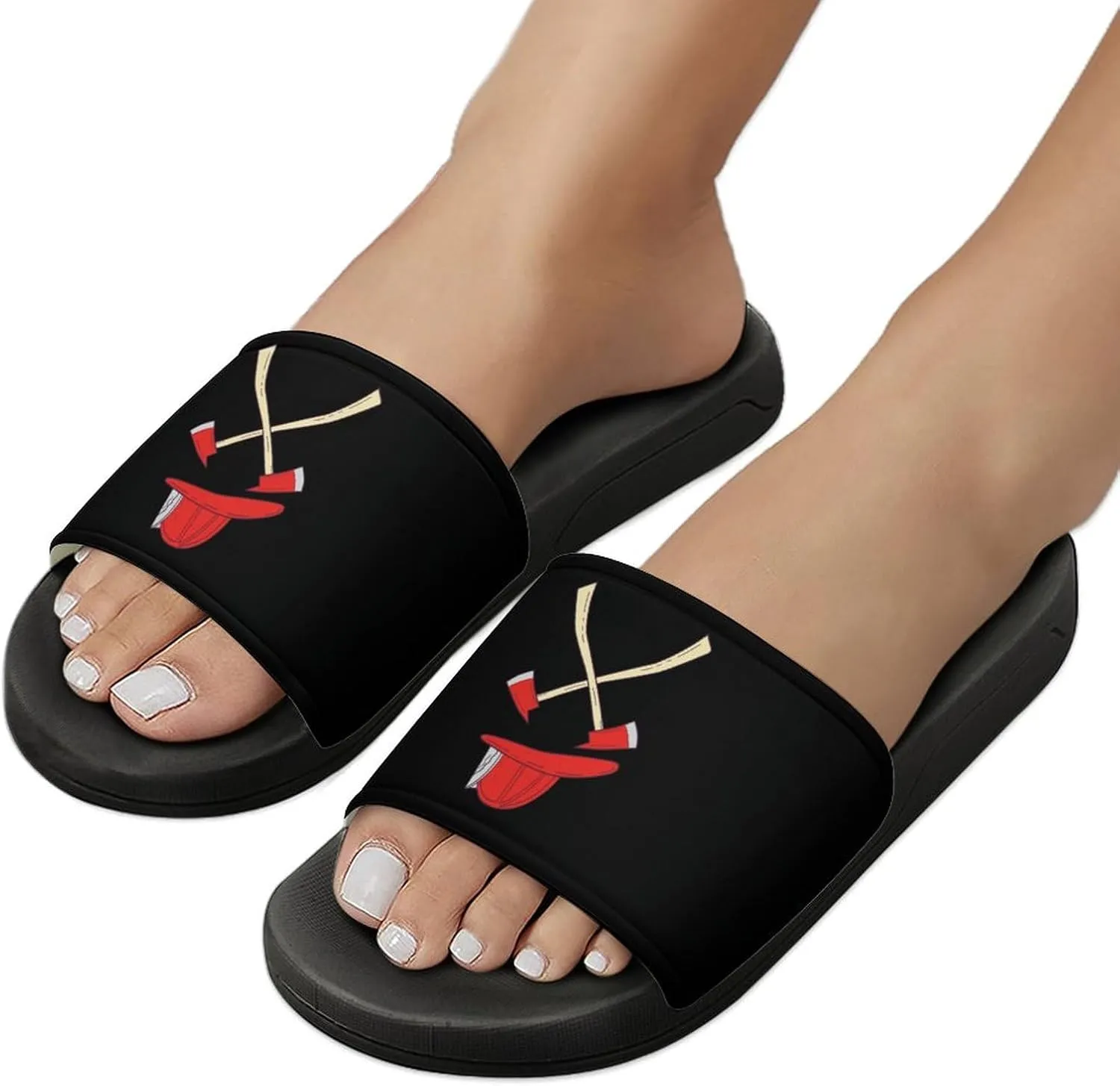 Fire Axe Firefighter House Slippers for Women Men Shower Slides Bathroom Sandals