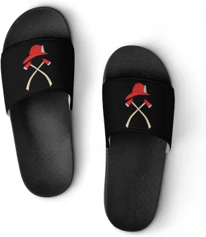 Fire Axe Firefighter House Slippers for Women Men Shower Slides Bathroom Sandals