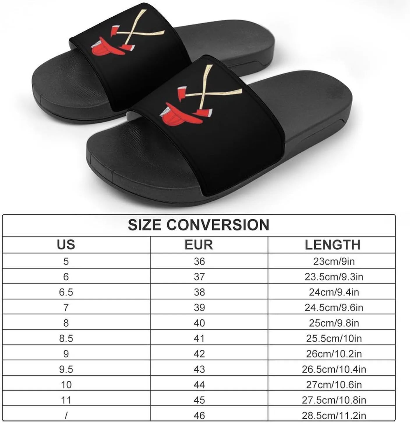 Fire Axe Firefighter House Slippers for Women Men Shower Slides Bathroom Sandals