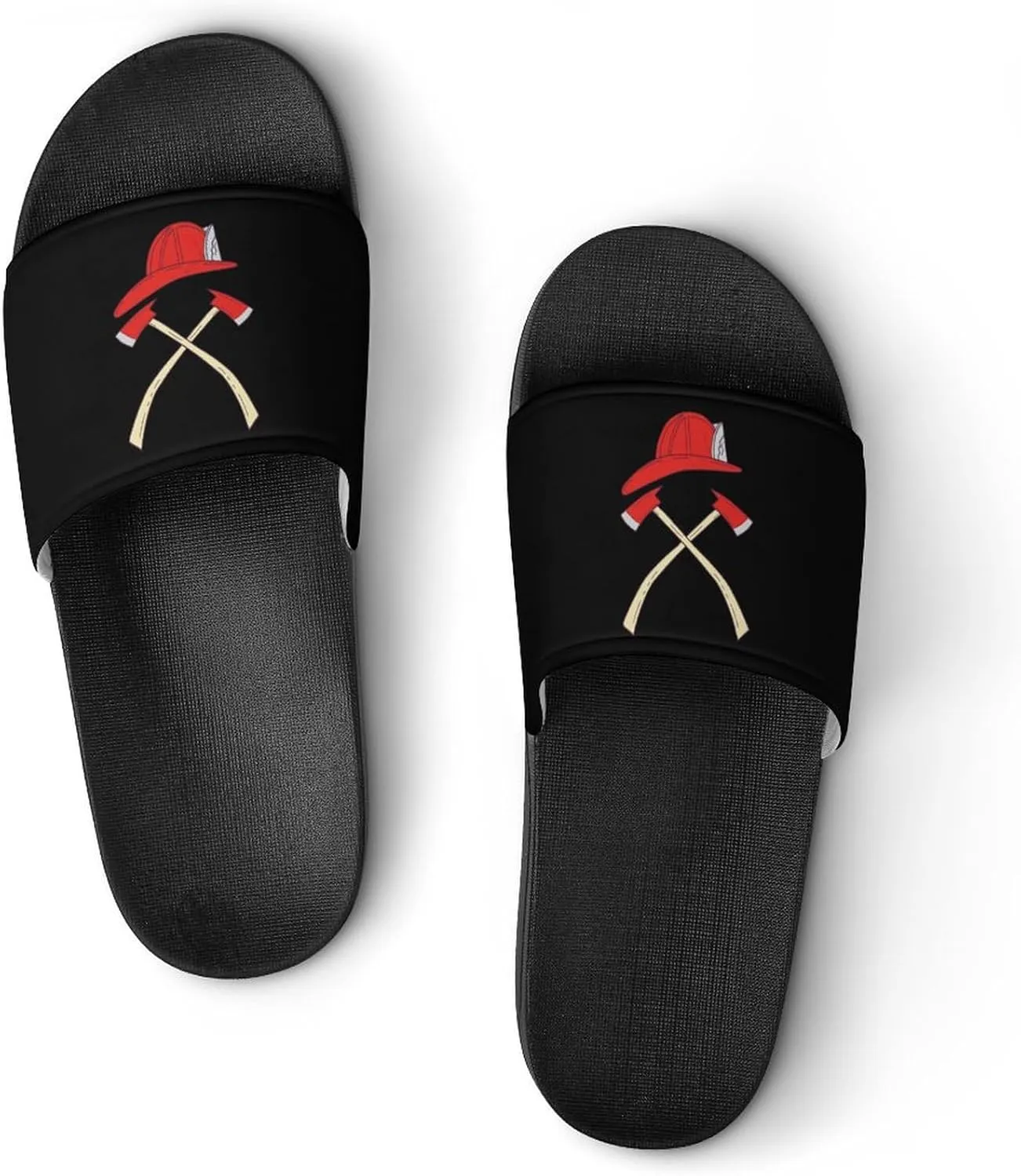 Fire Axe Firefighter House Slippers for Women Men Shower Slides Bathroom Sandals