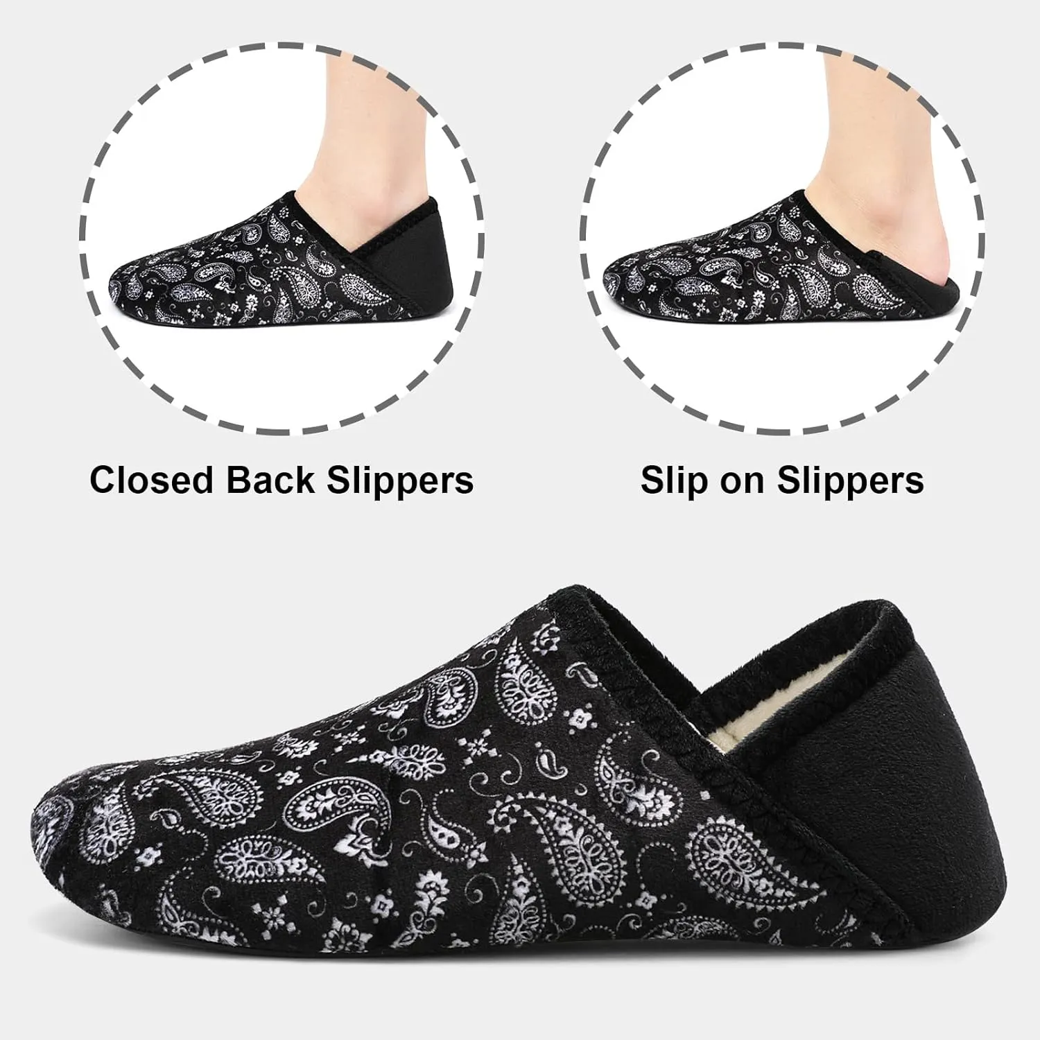 Fires Womens Mens Slippers with Rubber Sole Soft-Lightweight House Slipper Socks Around House Shoes Non Slip Indoor/Outdoor
