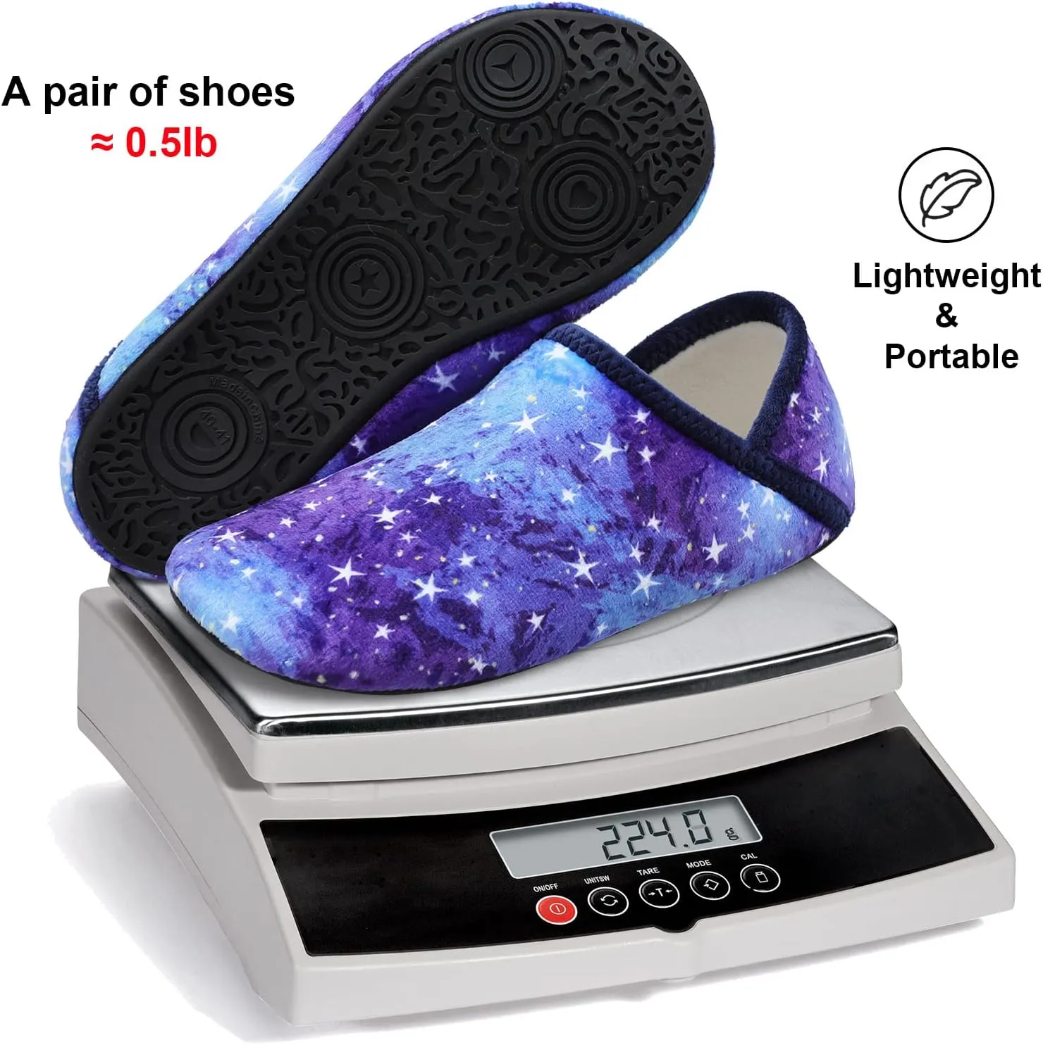 Fires Womens Mens Slippers with Rubber Sole Soft-Lightweight House Slipper Socks Around House Shoes Non Slip Indoor/Outdoor