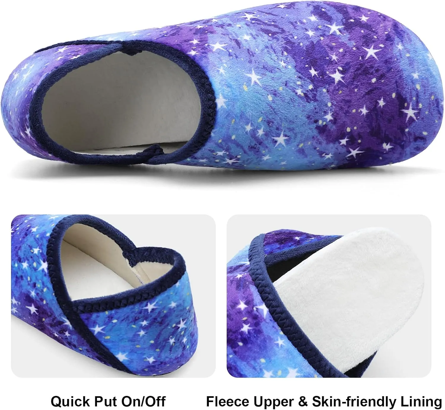 Fires Womens Mens Slippers with Rubber Sole Soft-Lightweight House Slipper Socks Around House Shoes Non Slip Indoor/Outdoor