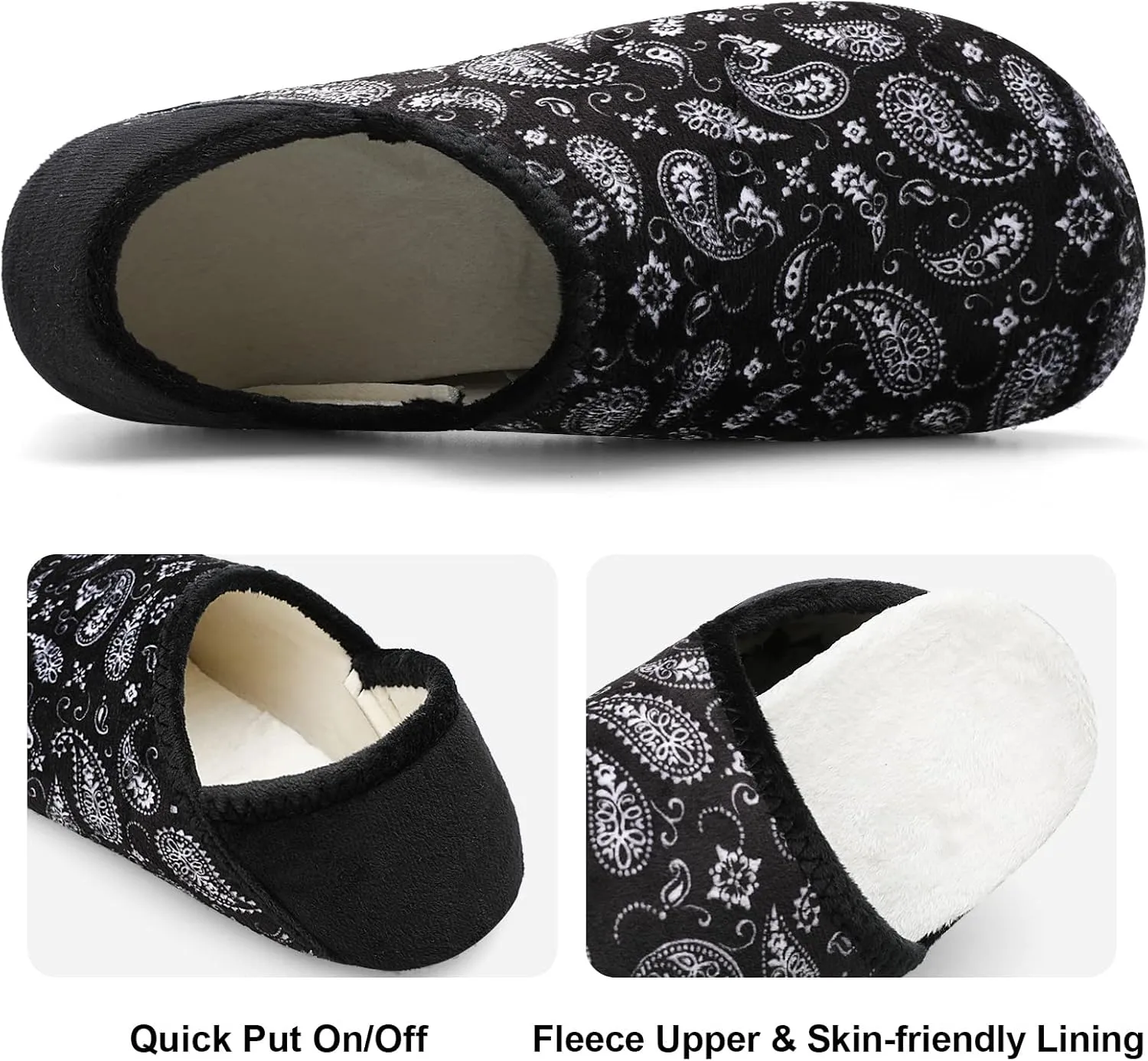 Fires Womens Mens Slippers with Rubber Sole Soft-Lightweight House Slipper Socks Around House Shoes Non Slip Indoor/Outdoor