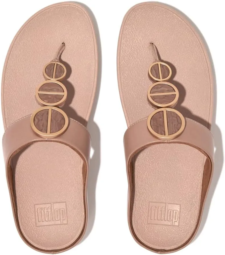 FitFlop Women's Halo Metallic-Trim Toe-Post Sandals