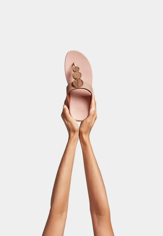 FitFlop Women's Halo Metallic-Trim Toe-Post Sandals