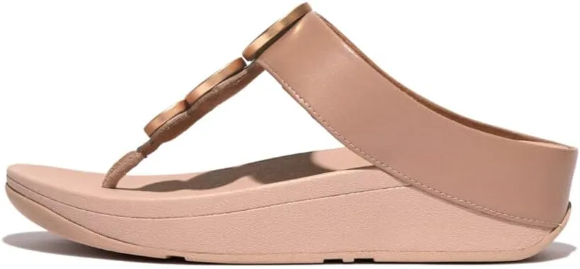 FitFlop Women's Halo Metallic-Trim Toe-Post Sandals