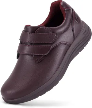 FitVille Wide Diabetic Walking Shoes for Women, Dress Casual Comfortable Leather Oxford Shoes for All-Day Comfort
