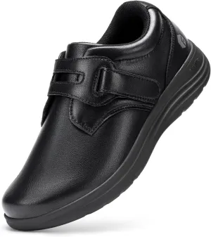 FitVille Wide Walking Shoes for Women Diabetic Dress Shoes with Arch Support Casual Orthopedic Leather Oxford Shoes All Day Comfort