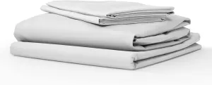 Five Looms 4 Piece Everyday Percale Sheets Set, 100% Cotton with Deep Pocket 15”, Easy Care Natural and Breathable Crisp Cooling Sheets Set, Fitted Sheet, Flat Sheet and 2 Pillowcases, Queen, Gray