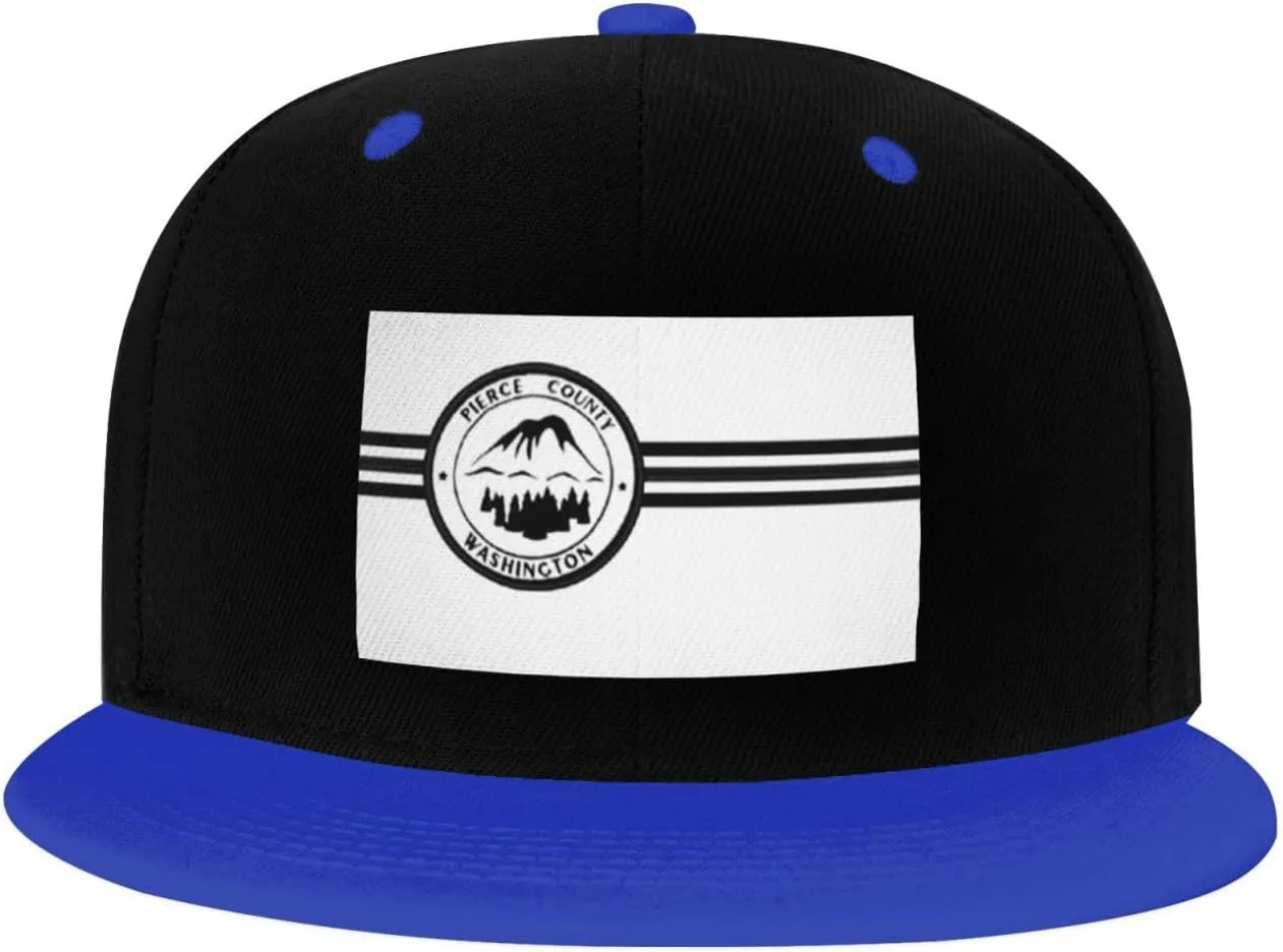 Flag of Pierce County, Washington (Former) Snapback Hat for Men Women Baseball Cap Trucker Flat Bill Hats Dad Caps